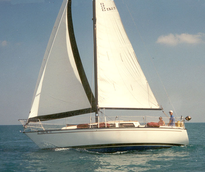 Gulf 32 Pilothouse waiting at the dock